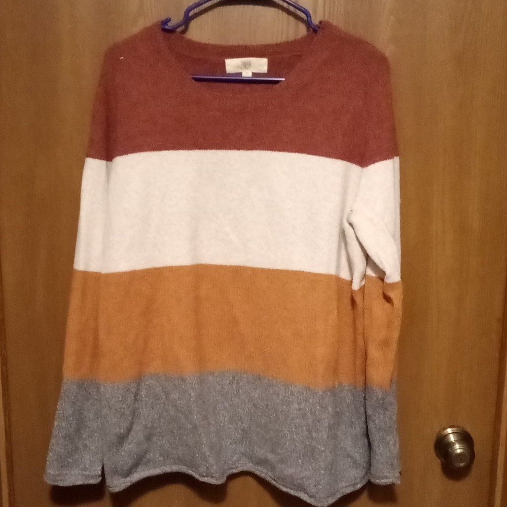 Pinque Striped Sweater Warm Fall Colors